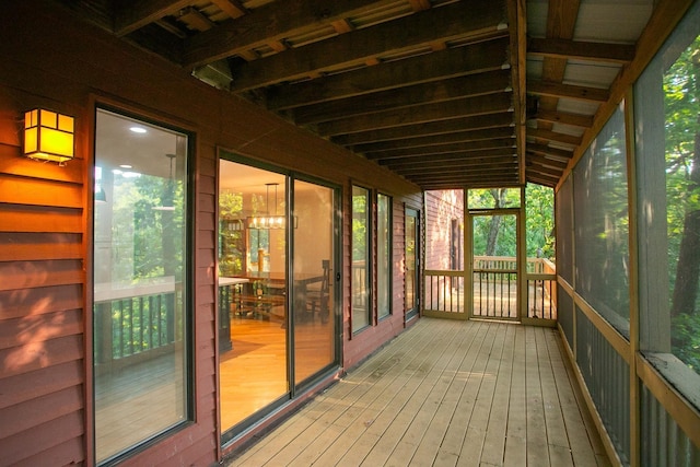 view of unfurnished sunroom