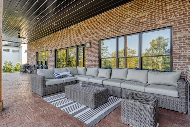 view of patio / terrace with an outdoor hangout area