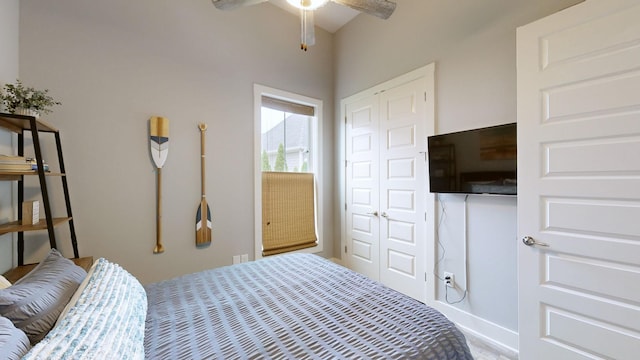 bedroom featuring a closet