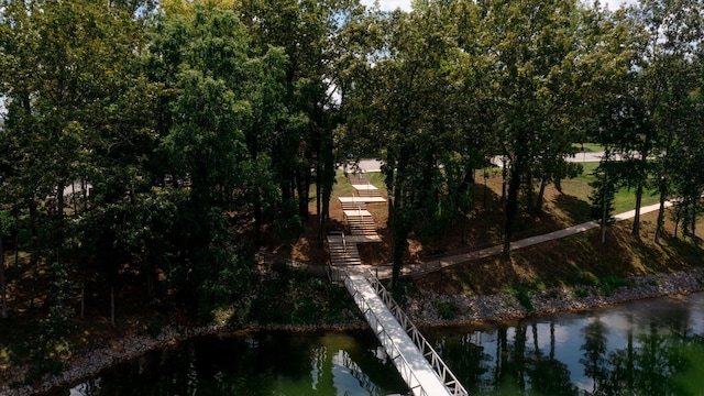 view of gate featuring a water view