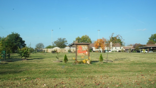 exterior space with a yard