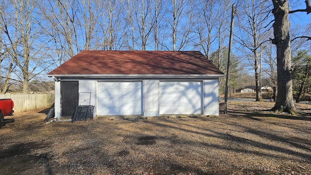 view of garage