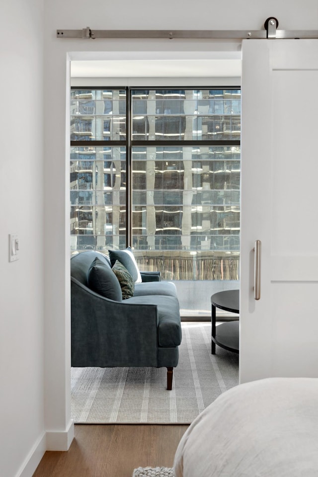 interior space with wood-type flooring