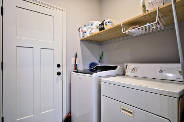 laundry area with washer and dryer