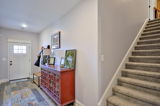 entrance foyer with hardwood / wood-style flooring