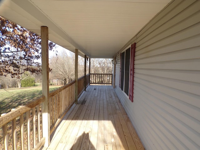 wooden deck with covered porch