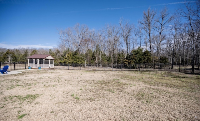 view of yard with fence