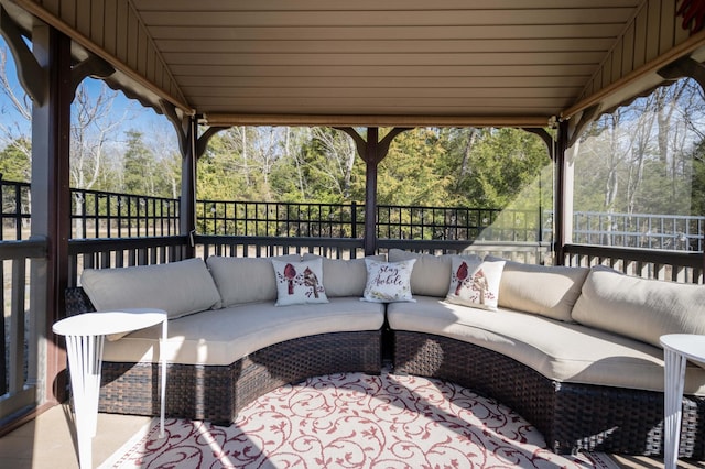 view of patio with an outdoor living space