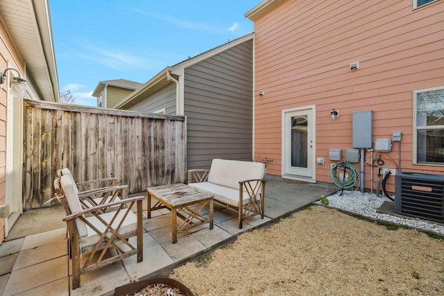 view of patio featuring central air condition unit