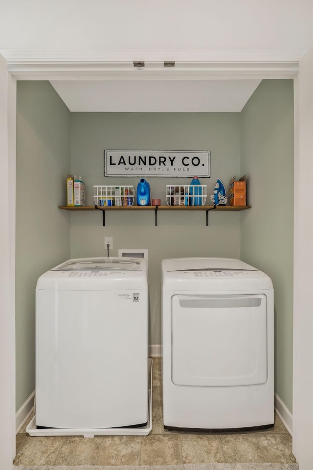 washroom featuring separate washer and dryer