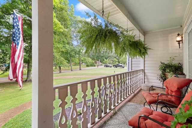 balcony with covered porch