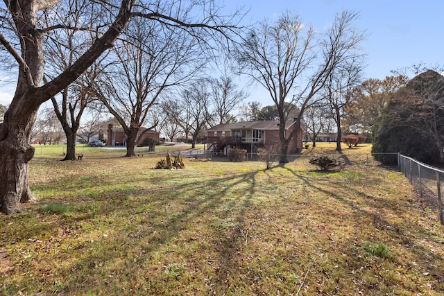 view of yard featuring a deck