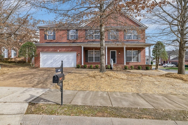 view of front facade featuring a garage and a porch