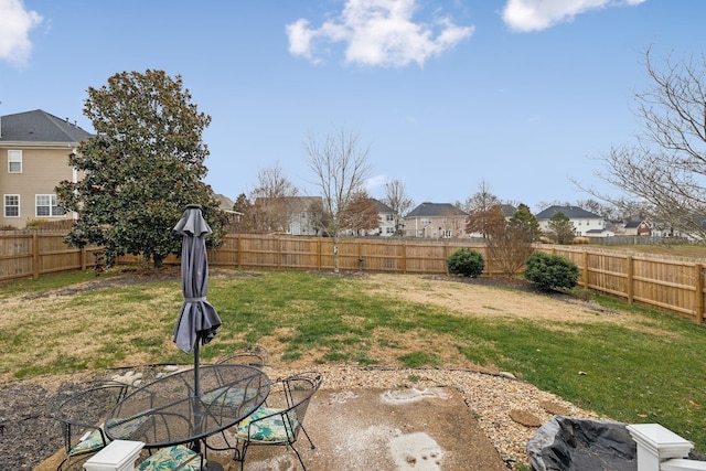 view of yard featuring a patio