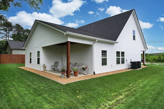 852 Pine Grove Rd, Ringgold, GA 30736 - rear view of property featuring a patio, roof with shingles, and central AC unit