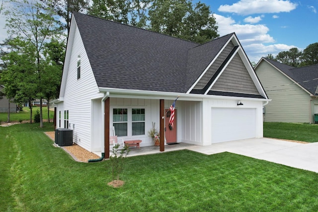 852 Pine Grove Rd, Ringgold, GA 30736 - view of front of house featuring an attached garage, roof with shingles, driveway, and a front lawn