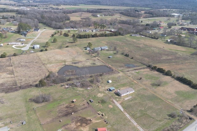 drone / aerial view with a rural view