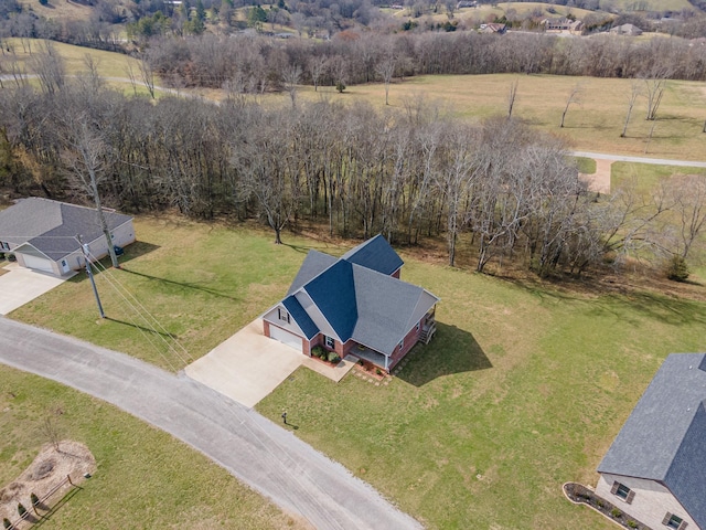 aerial view featuring a rural view