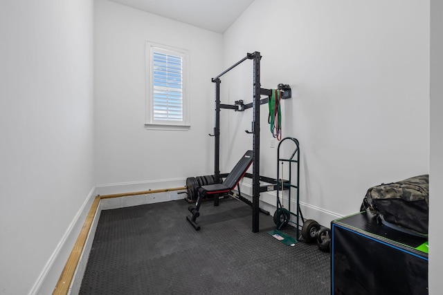 exercise area with baseboards
