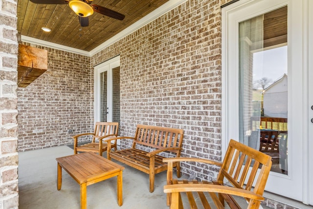 view of patio / terrace with ceiling fan