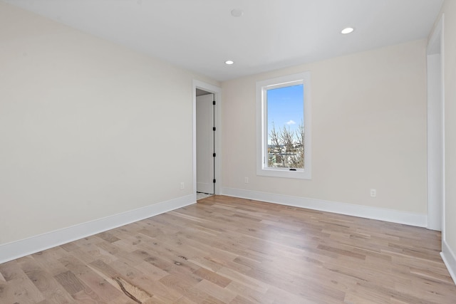 304 35th Ave N, Nashville, TN 37209 - empty room featuring baseboards, recessed lighting, and light wood-style floors