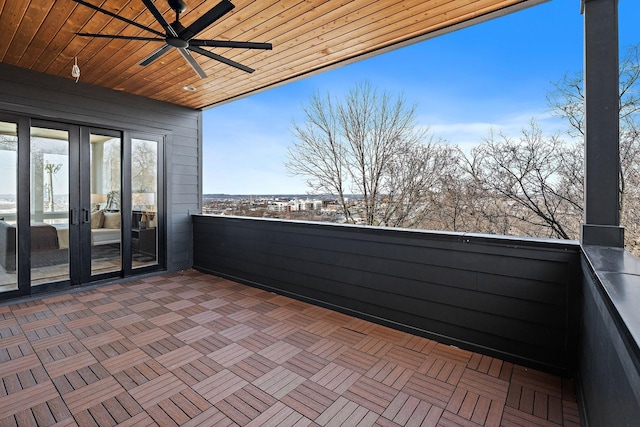 304 35th Ave N, Nashville, TN 37209 - snow covered back of property featuring a ceiling fan and french doors