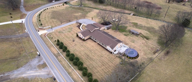 aerial view featuring a rural view