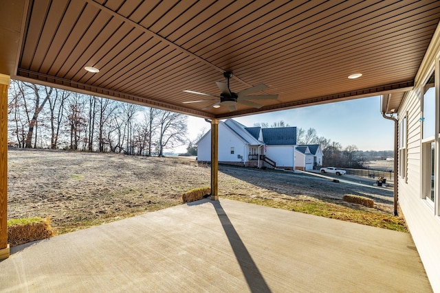 view of patio / terrace with a ceiling fan