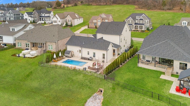 aerial view with a residential view