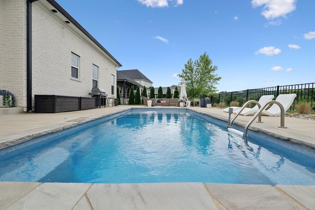 7020 Vineyard Valley Dr, College Grove, TN 37046 - view of pool with fence, a patio area, and a grill