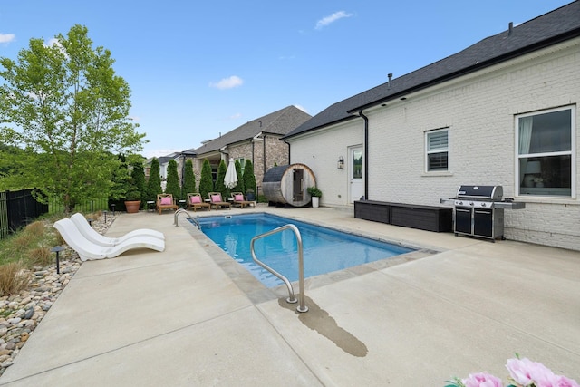 7020 Vineyard Valley Dr, College Grove, TN 37046 - view of swimming pool with grilling area, a patio area, and fence