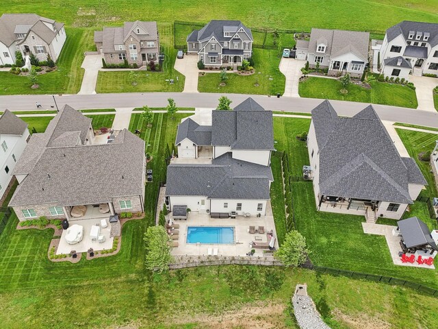 7020 Vineyard Valley Dr, College Grove, TN 37046 - aerial perspective of suburban area featuring a pool