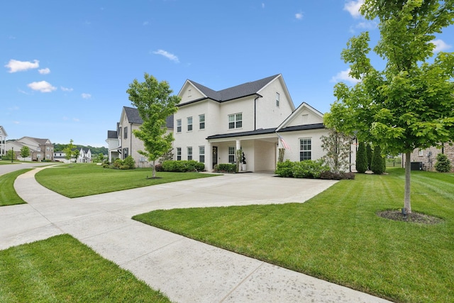 7020 Vineyard Valley Dr, College Grove, TN 37046 - view of front of house featuring a front lawn, a residential view, and concrete driveway