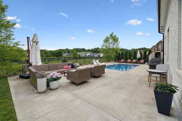 7020 Vineyard Valley Dr, College Grove, TN 37046 - view of pool with outdoor lounge area, a patio area, and fence