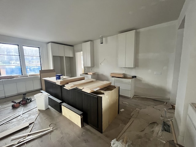 kitchen featuring white cabinets and modern cabinets