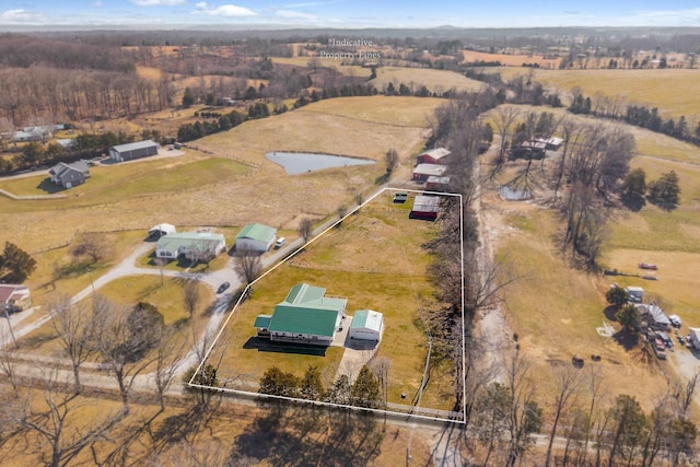 aerial view with a rural view