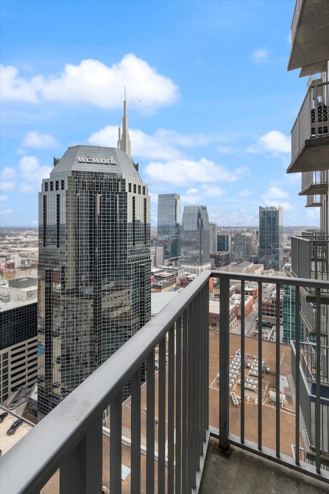balcony featuring a city view