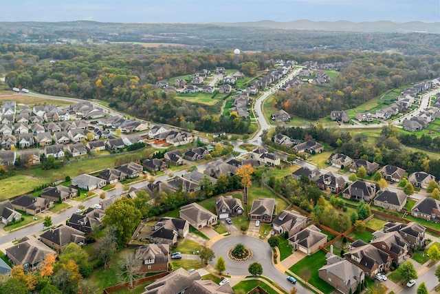 bird's eye view with a residential view and a mountain view