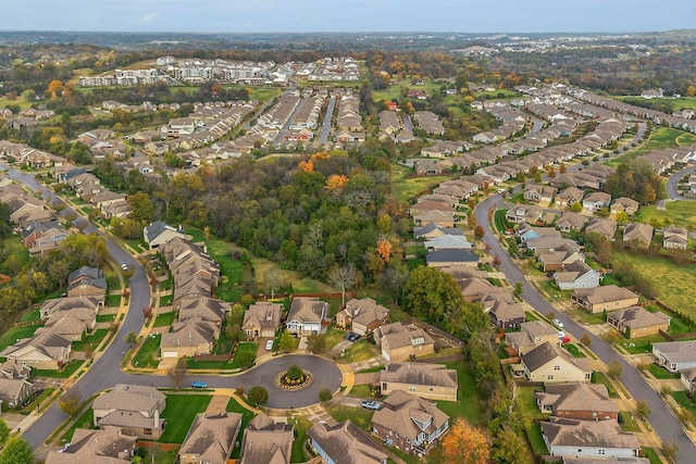 bird's eye view with a residential view