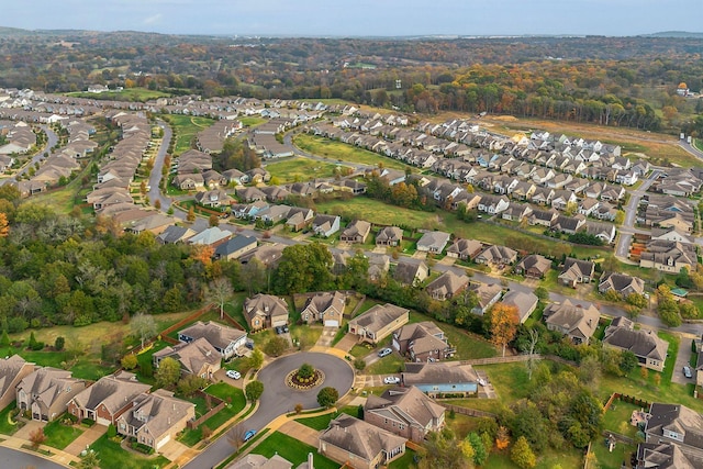 aerial view featuring a residential view