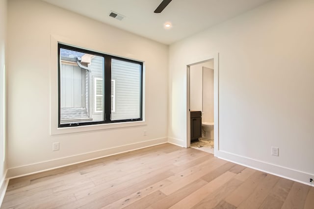 605A Morrow Rd, Nashville, TN 37209 - spare room featuring light wood-style floors, visible vents, baseboards, and a ceiling fan