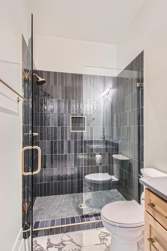 605A Morrow Rd, Nashville, TN 37209 - full bathroom with a shower stall, toilet, and vanity
