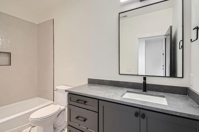605A Morrow Rd, Nashville, TN 37209 - bathroom featuring visible vents,  shower combination, vanity, and toilet