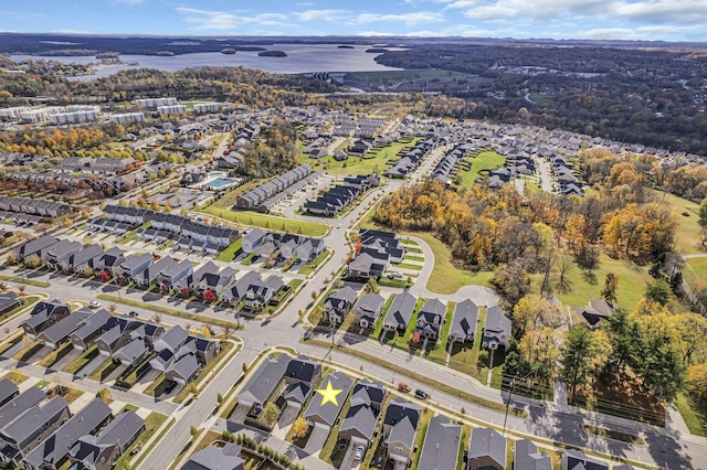 bird's eye view with a residential view