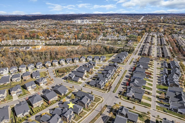 drone / aerial view with a residential view