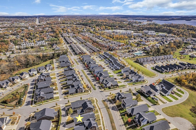 drone / aerial view featuring a residential view