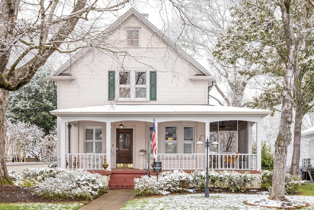 view of front of house featuring covered porch