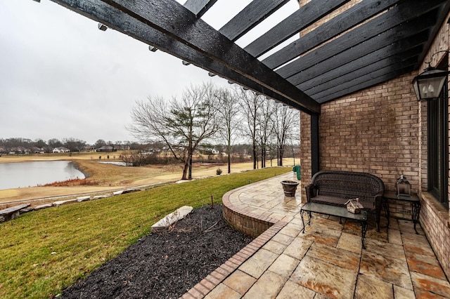 1225 Chloe Dr, Gallatin, TN 37066 - view of patio with a water view, exterior kitchen, and a pergola