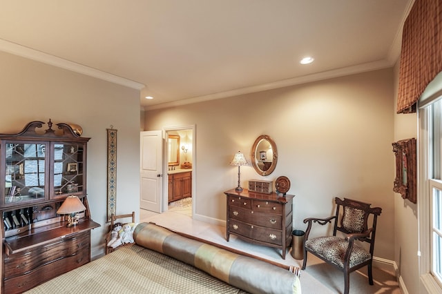 1225 Chloe Dr, Gallatin, TN 37066 - sitting room with baseboards, recessed lighting, and crown molding