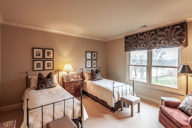 1225 Chloe Dr, Gallatin, TN 37066 - carpeted bedroom featuring baseboards, visible vents, and crown molding